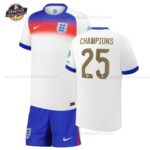 England Lionesses CHAMPIONS 25 Heimtrikot-Set für Kinder 2025/26