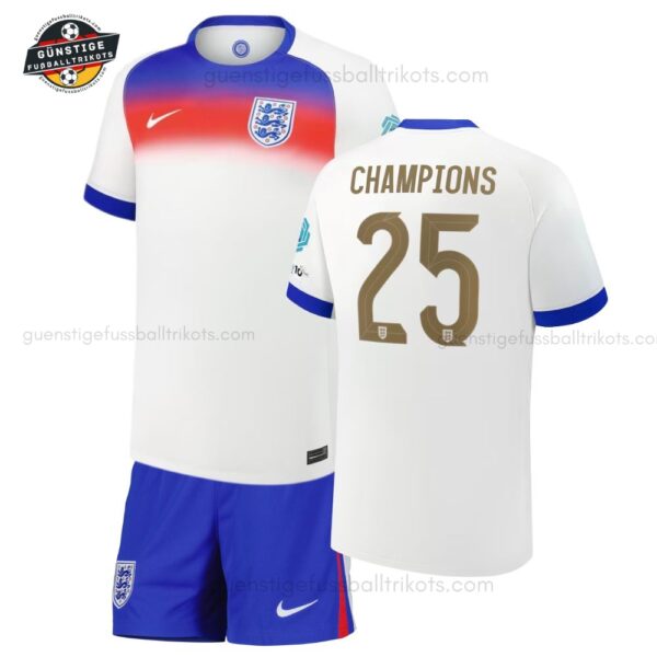 England Lionesses CHAMPIONS 25 Heimtrikot-Set für Kinder 2025/26