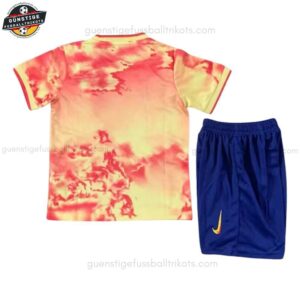 Barcelona Orange Sonder Fußballtrikot Kinder Set 25/26 - Back view