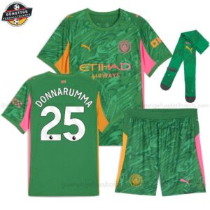 Manchester City DONNARUMMA 25  Grünes Torwarttrikot-Set für Kinder 2025/26