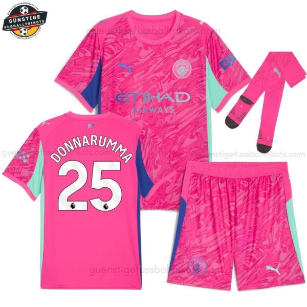 Manchester City DONNARUMMA 25 Rosa Torwarttrikot-Set für Kinder 2025/26