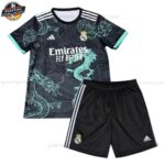 Real Madrid Schwarzer Drache Sondertrikot-Set für Kinder 2025/26