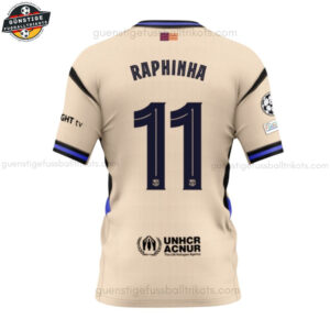 Barcelona RAPHINHA 11 Auswärtstrikot Kinder Set 25/26 - Back view