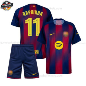 FC Barcelona RAPHINHA 11 Heimtrikot-Set für Kinder 2025/26