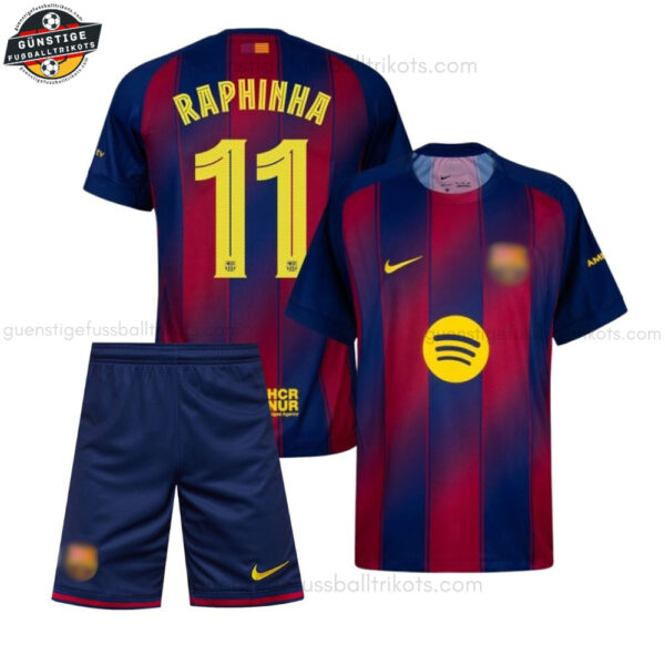 FC Barcelona RAPHINHA 11 Heimtrikot-Set für Kinder 2025/26