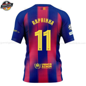 Barcelona RAPHINHA 11 Herren Heim Fußballtrikot 25/26 - Back view
