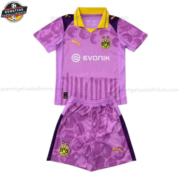 Borussia Dortmund x Kidsuper Rosa Fußballtrikot-Set für Kinder 2025/26 - Fan Version