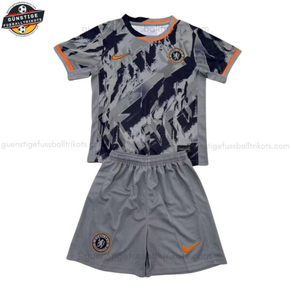 Chelsea Graues Sonderausgabe Fußballtrikot Kinder Set 2025/26 - Fan Version
