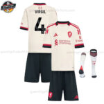 Liverpool VIRGIL 4 Auswärtstrikot-Set für Kinder 2025/26