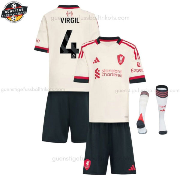 Liverpool VIRGIL 4 Auswärtstrikot-Set für Kinder 2025/26