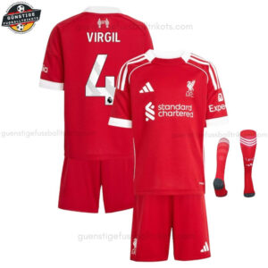 Liverpool VIRGIL 4 Heimtrikot-Set für Kinder 2025/26