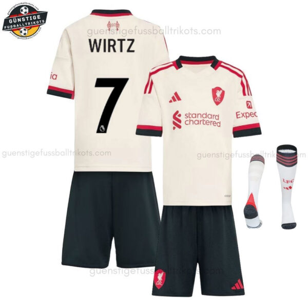 Liverpool WIRTZ 7 Auswärtstrikot-Set für Kinder 2025/26