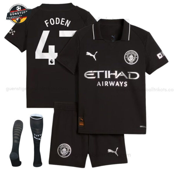 Manchester City FODEN 47 Auswärtstrikot-Set für Kinder 2025/26