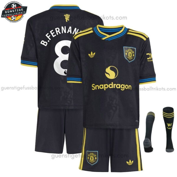 Manchester United B.FERNANDES 8 Ausweichtrikot-Set für Kinder 2025/26