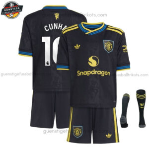 Manchester United CUNHA 10 Ausweichtrikot-Set für Kinder 2025/26