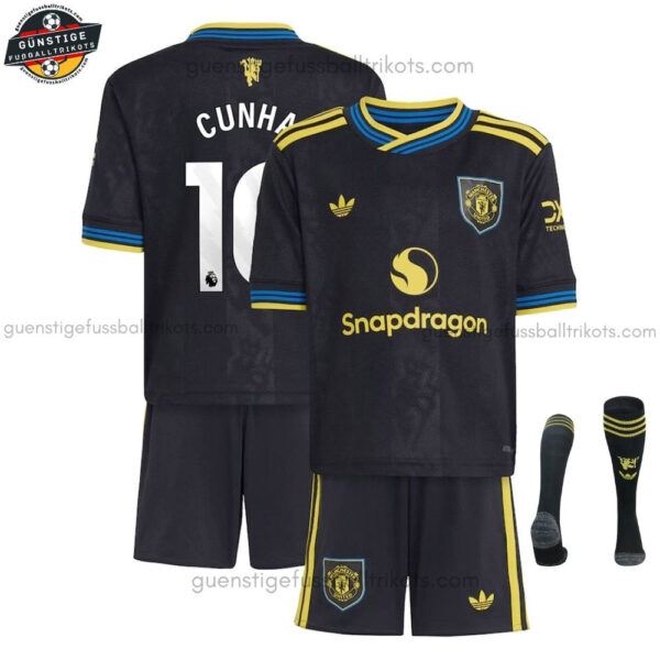 Manchester United CUNHA 10 Ausweichtrikot-Set für Kinder 2025/26