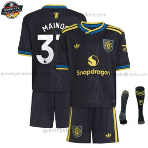 Manchester United MAINOO 37 Ausweichtrikot-Set für Kinder 2025/26