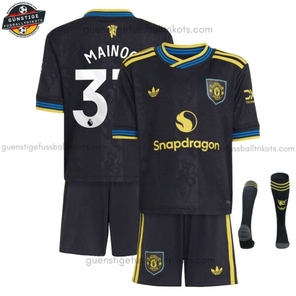 Manchester United MAINOO 37 Ausweichtrikot-Set für Kinder 2025/26
