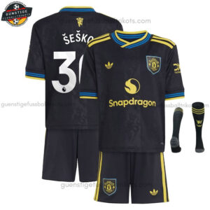 Manchester United ŠEŠKO 30 Ausweichtrikot-Set für Kinder 2025/26