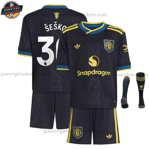 Manchester United ŠEŠKO 30 Ausweichtrikot-Set für Kinder 2025/26