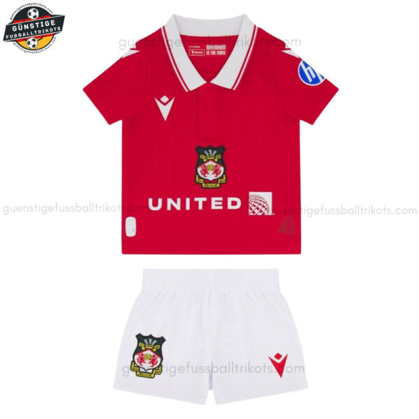 Wrexham Heim Fußballtrikot Set für Kinder 2025/26