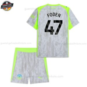 Manchester City FODEN 47 Ausweich Fußballtrikot Kinder Set 25/26 - Back view