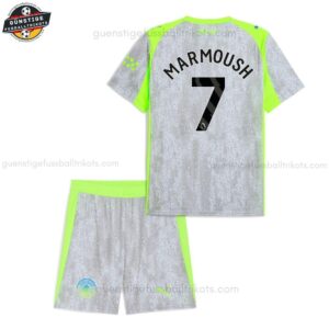 Manchester City MARMOUSH 7 Ausweich Fußballtrikot Kinder Set 25/26 - Back view
