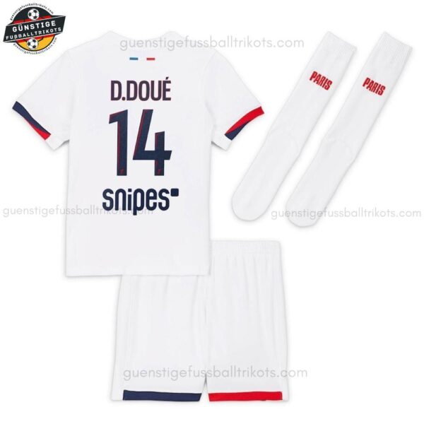 Paris Saint Germain D.DOUÉ 14 Auswärtstrikot-Set für Kinder 2025/26