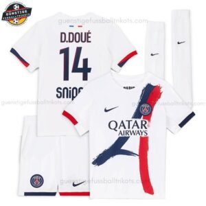 Paris Saint Germain D.DOUÉ 14 Auswärtstrikot-Set für Kinder 2025/26