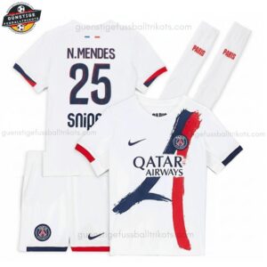 Paris Saint Germain N.MENDES 25 Auswärtstrikot-Set für Kinder 2025/26
