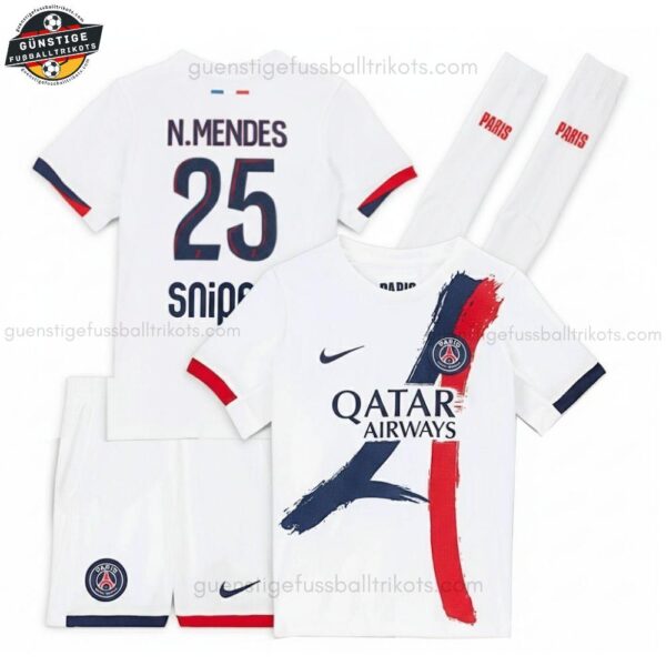 Paris Saint Germain N.MENDES 25 Auswärtstrikot-Set für Kinder 2025/26