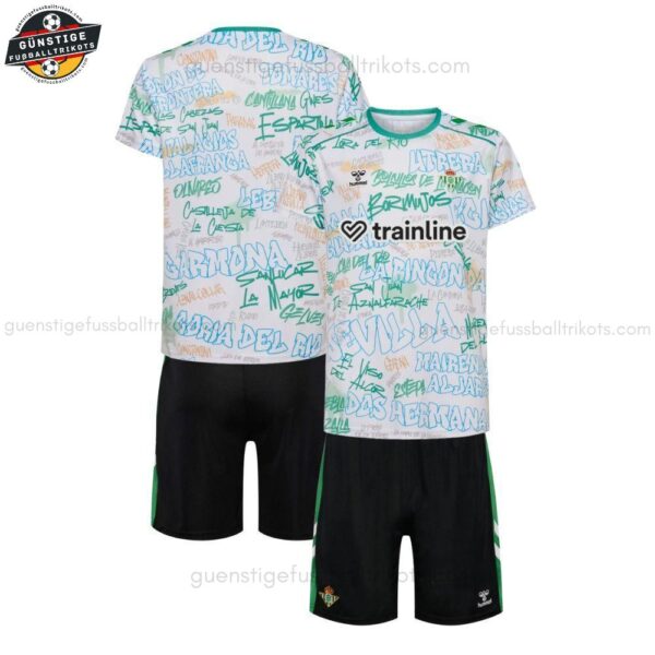 Real Betis Aufwärmtrikot-Set für Kinder 2025/26