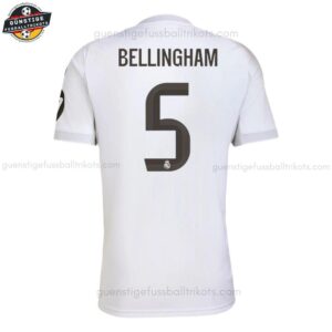 Real Madrid BELLINGHAM 5 Herren Heim Fußballtrikot 25/26 - Back view