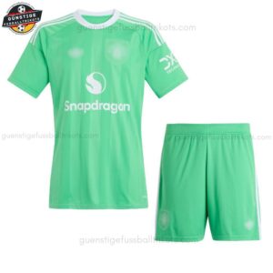Manchester United Grün Torwarttrikot Kinder Set 2025/26