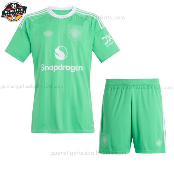 Manchester United Grün Torwarttrikot Kinder Set 2025/26