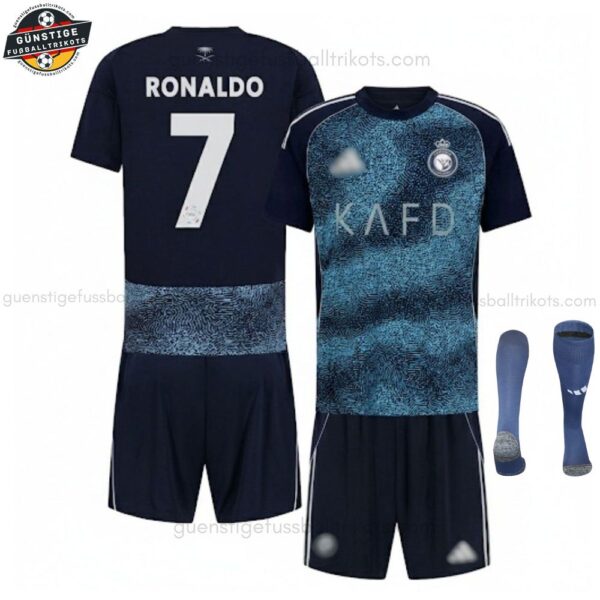 Al Nassr RONALDO 7 Auswärtstrikot-Set für Kinder 2025/26
