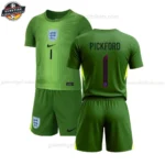England PICKFORD 1 Grünes Torwarttrikot-Set für Kinder 2025/26