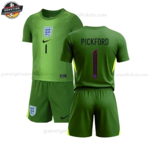 England PICKFORD 1 Grünes Torwarttrikot-Set für Kinder 2025/26