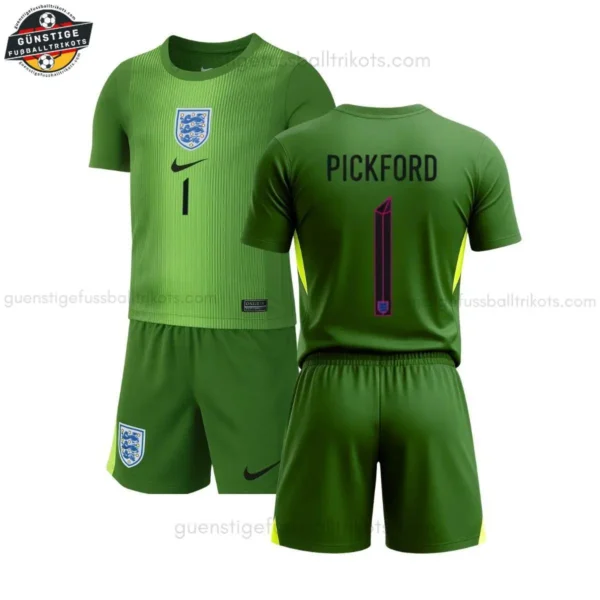 England PICKFORD 1 Grünes Torwarttrikot-Set für Kinder 2025/26