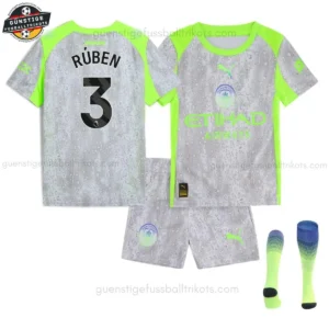 Manchester City RÚBEN 3 Ausweichtrikot-Set für Kinder 2025/26