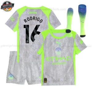 Manchester City RODRIGO 16 Ausweichtrikot-Set für Kinder 2025/26