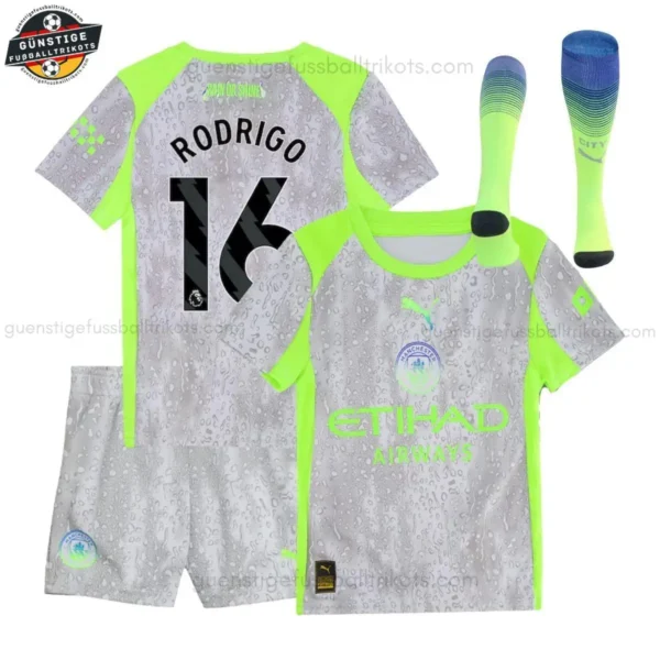 Manchester City RODRIGO 16 Ausweichtrikot-Set für Kinder 2025/26
