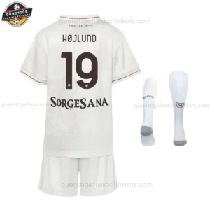 SSC Napoli HØJLUND 19 Auswärtstrikot Kinder & Herren Set 25/26 - Back view