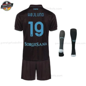 SSC Napoli HØJLUND 19 Ausweichtrikot Kinder & Herren Set 25/26 - Back view