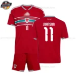 Wales JOHNSON 11 Heim Fußballtrikot Kinder Set 2026/27