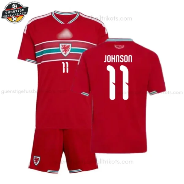 Wales JOHNSON 11 Heim Fußballtrikot Kinder Set 2026/27