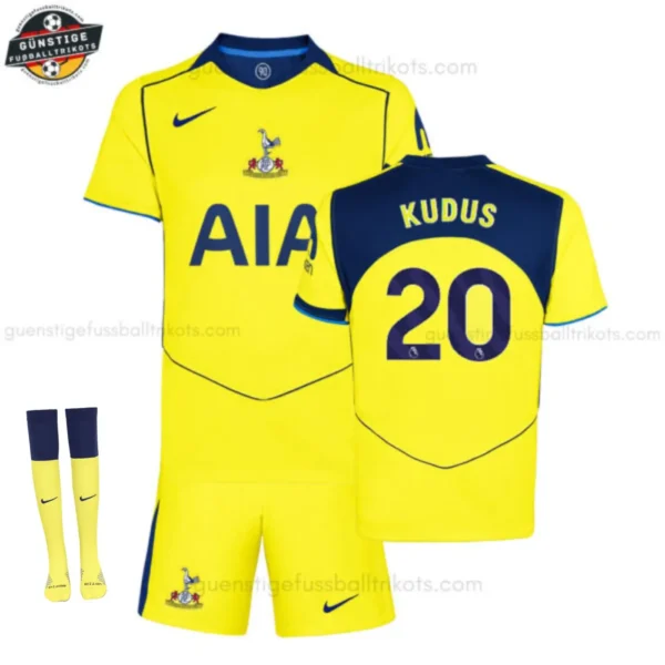 Tottenham Hotspur KUDUS 20 Ausweichtrikot Kinder Set 2025/26