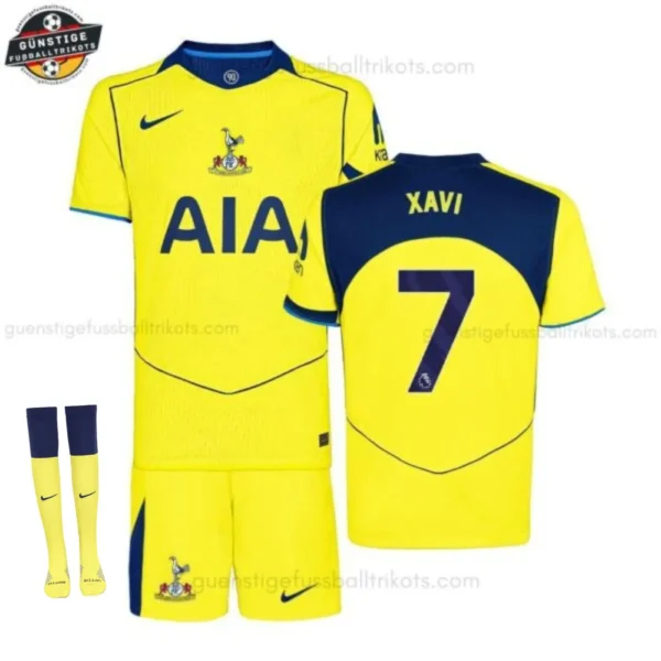 Tottenham Hotspur XAVI 7 Ausweichtrikot Kinder Set 2025/26