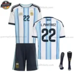 Argentinien Kinder Heimtrikot Set L.MARTINEZ 22 2026/27