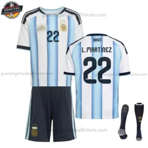 Argentinien Kinder Heimtrikot Set L.MARTINEZ 22 2026/27